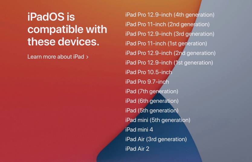 iPadOS 14 Compatibility List