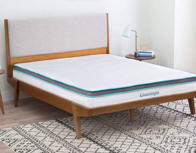 linenspa 8 inch mattress in a store