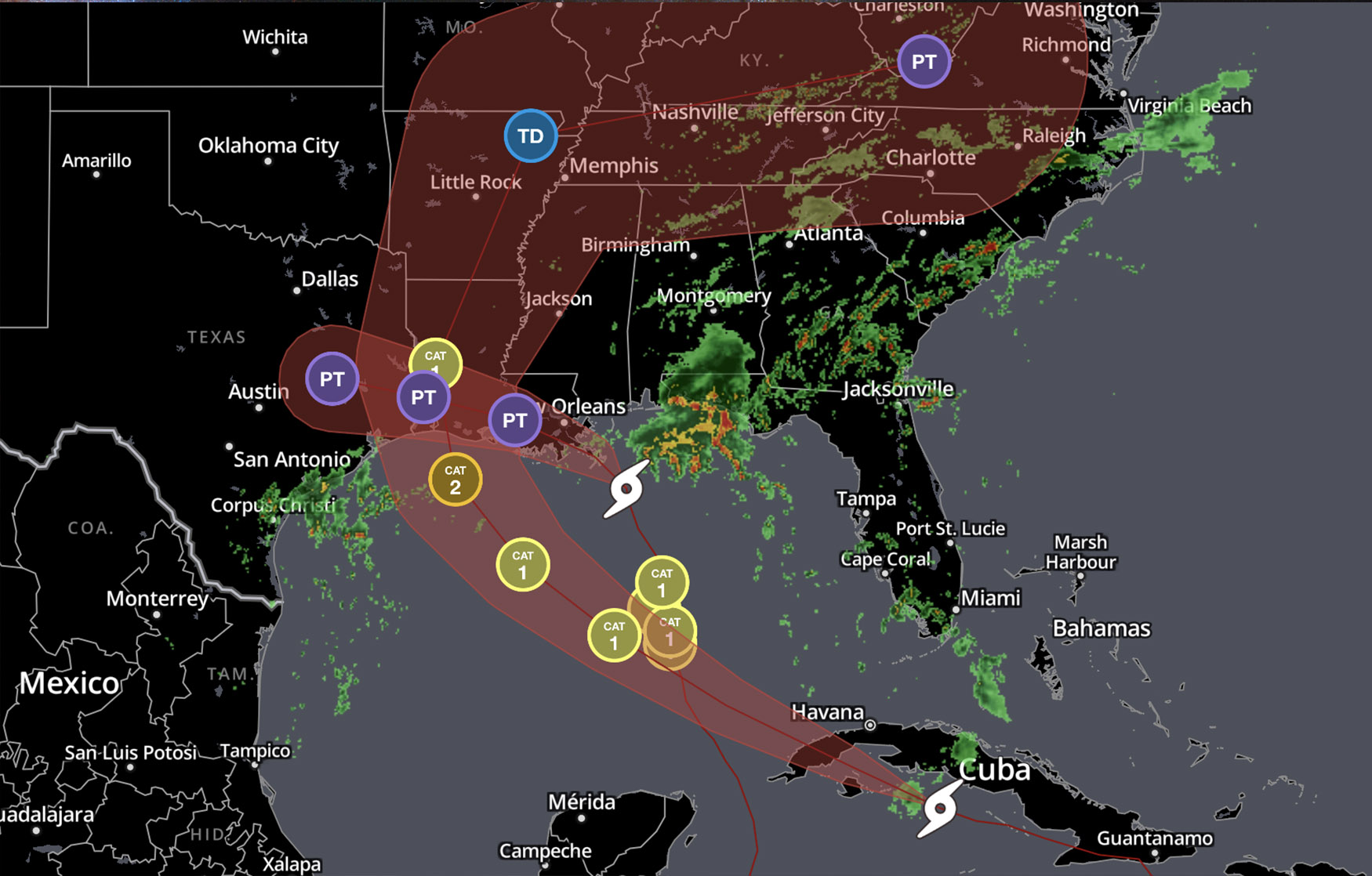 Gulf Of Mexico Weather Map - Map