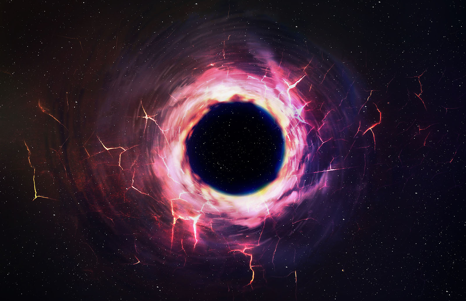 black hole wandering through space