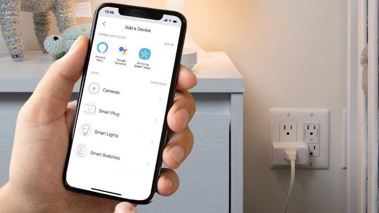 Kasa Smart Plug by TP-Link being controlled by an iPhone