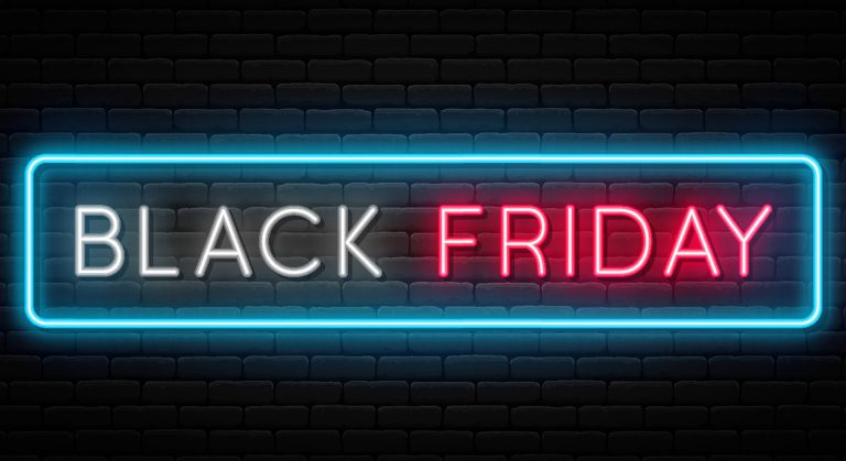 A neon sign for Black Friday