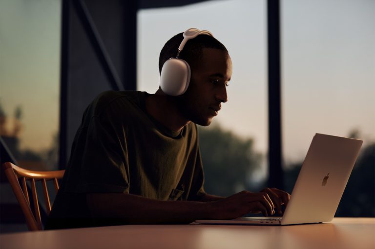 Man wearing AirPods Max