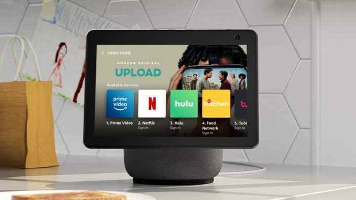 Amazon Echo Show 10 sitting on a counter