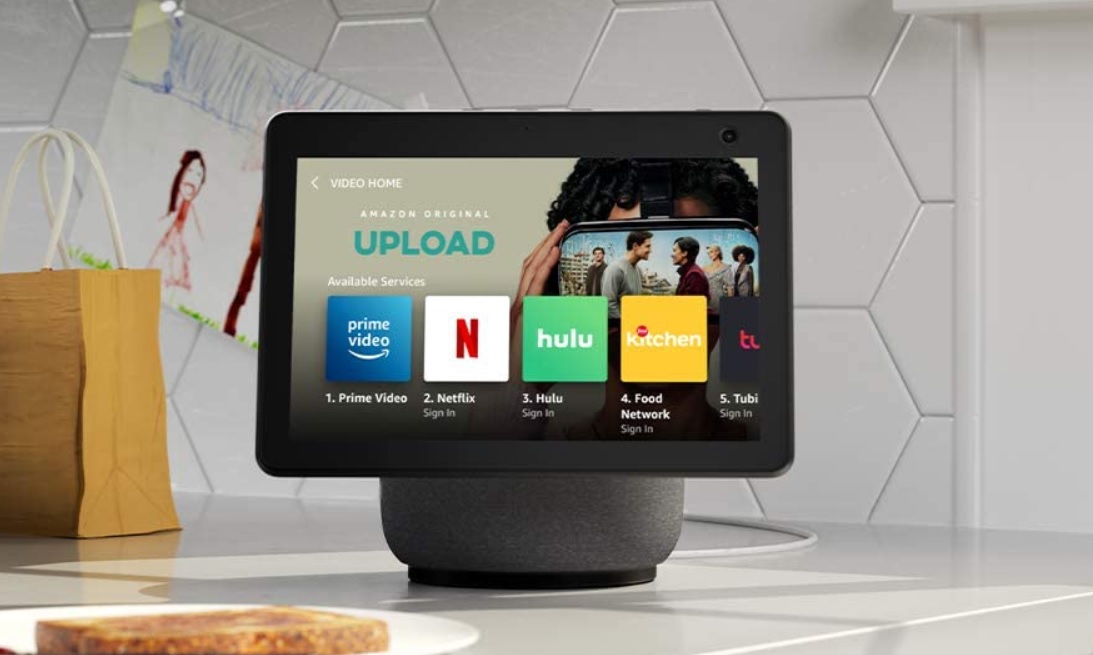 Amazon Echo Show 10 sitting on a counter