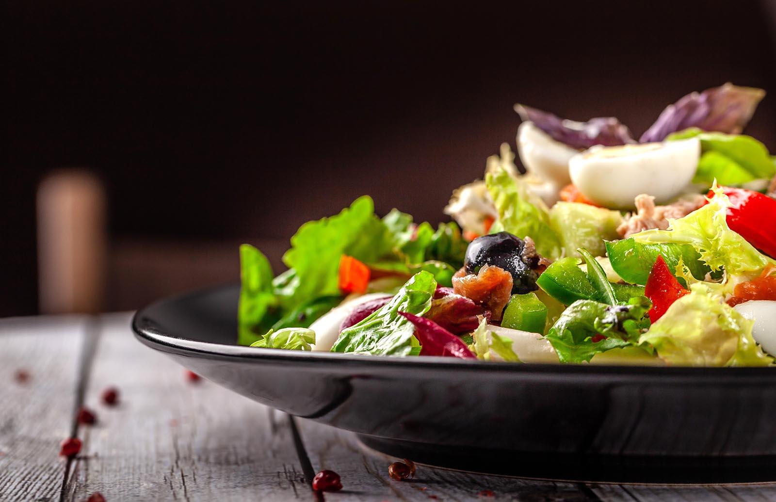 Salad served on a plate