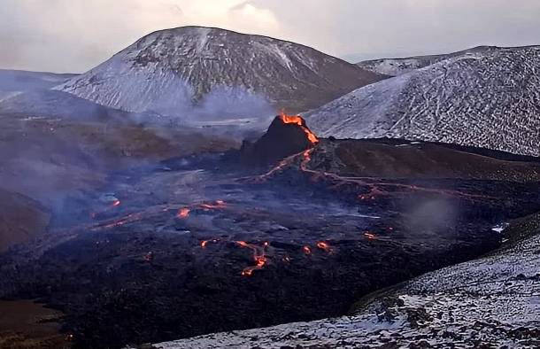 volcano drone video