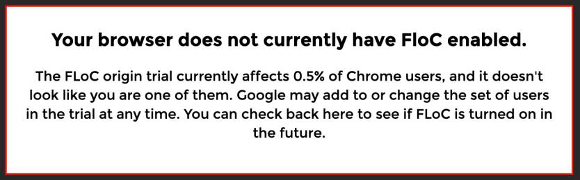 Google Chrome FLoC Check