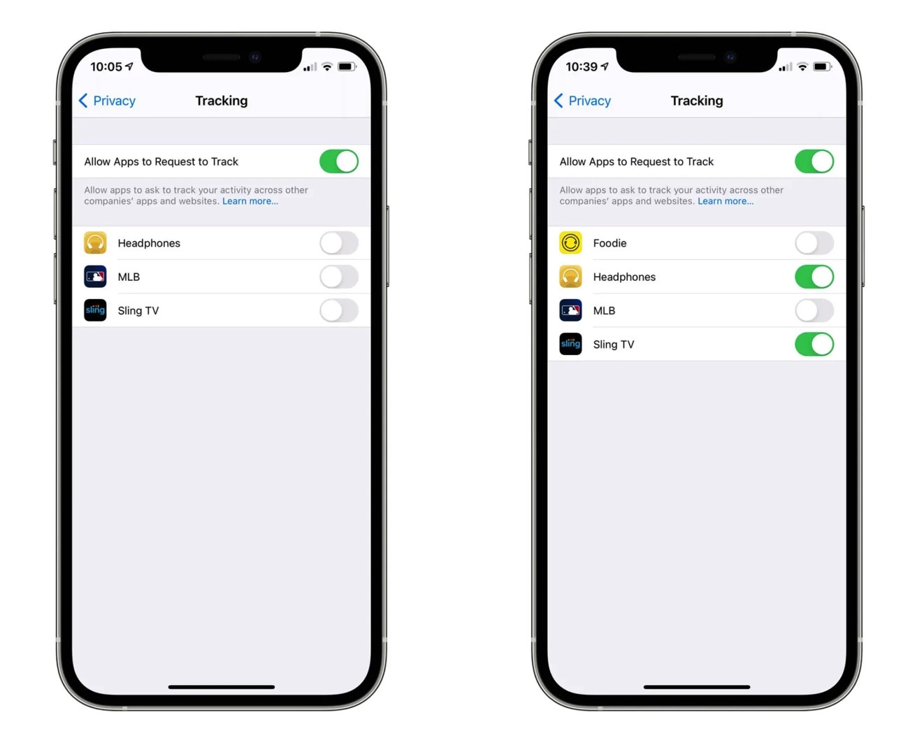 iOS 14.5 Tracking Settings