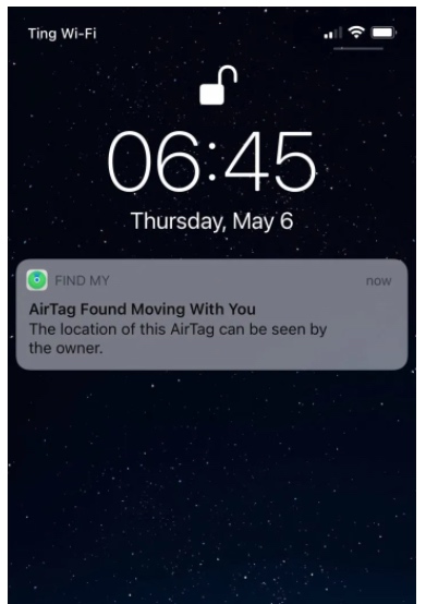 AirTags notification