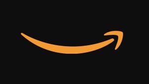Amazon's smile logo on a black background