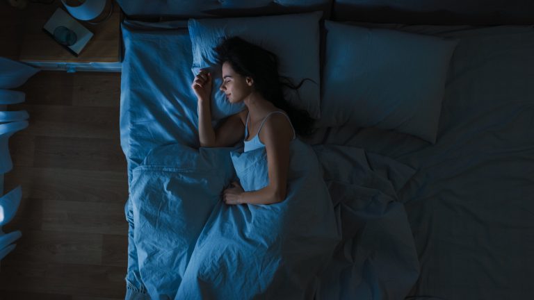 woman sleeping in bed