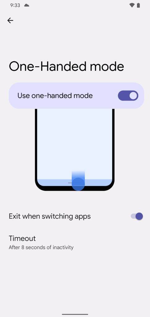 Android 12 One-Handed Mode