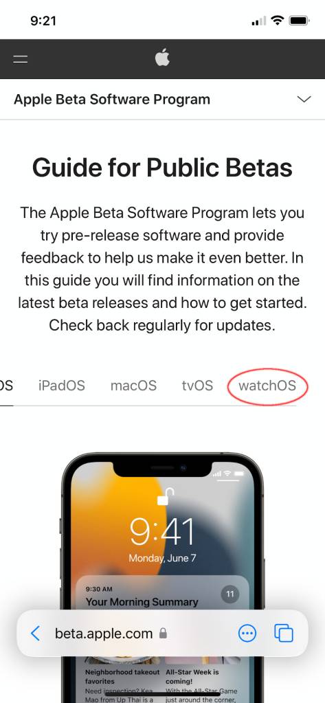 Installing watchOS 8 2