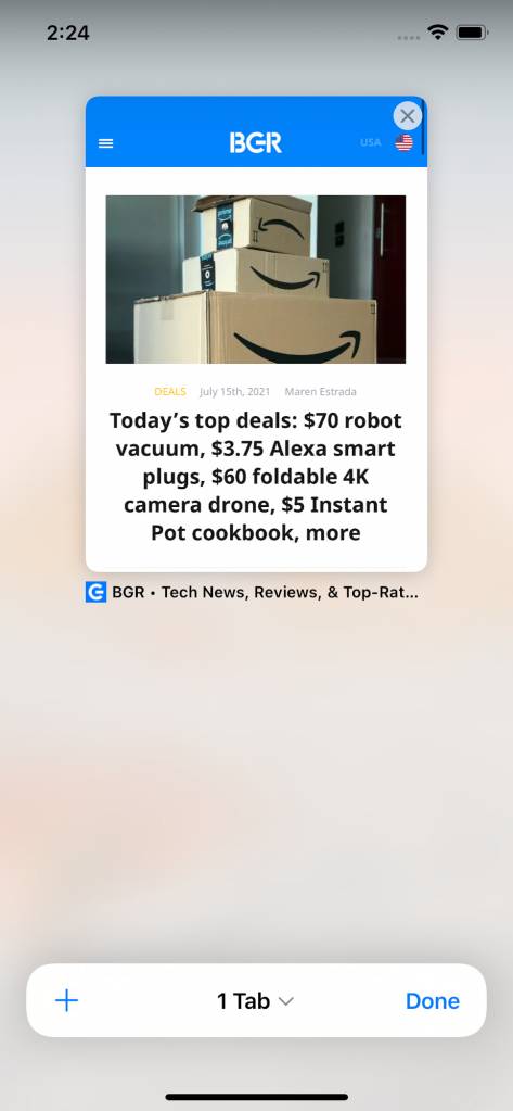 Safari on iOS 15 Tabs