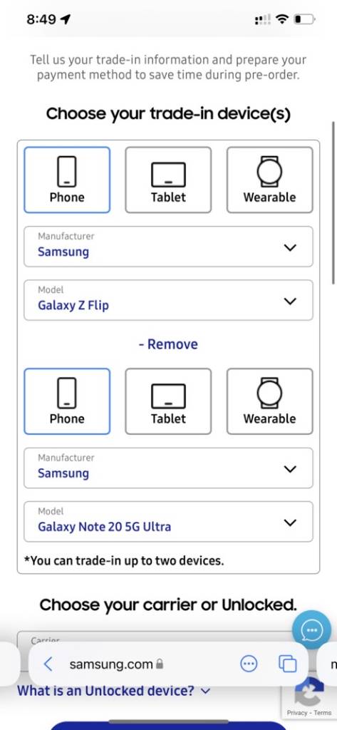 Galaxy Z Fold 3 Trade-In