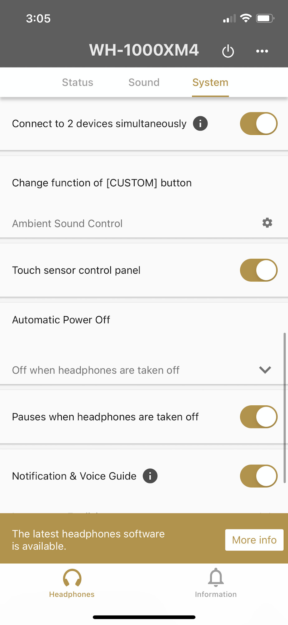 what is ambient sound control sony
