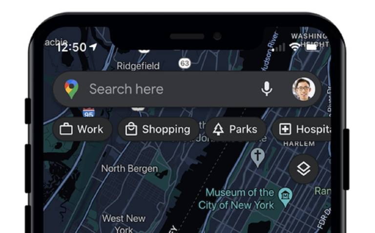 Google Maps dark mode