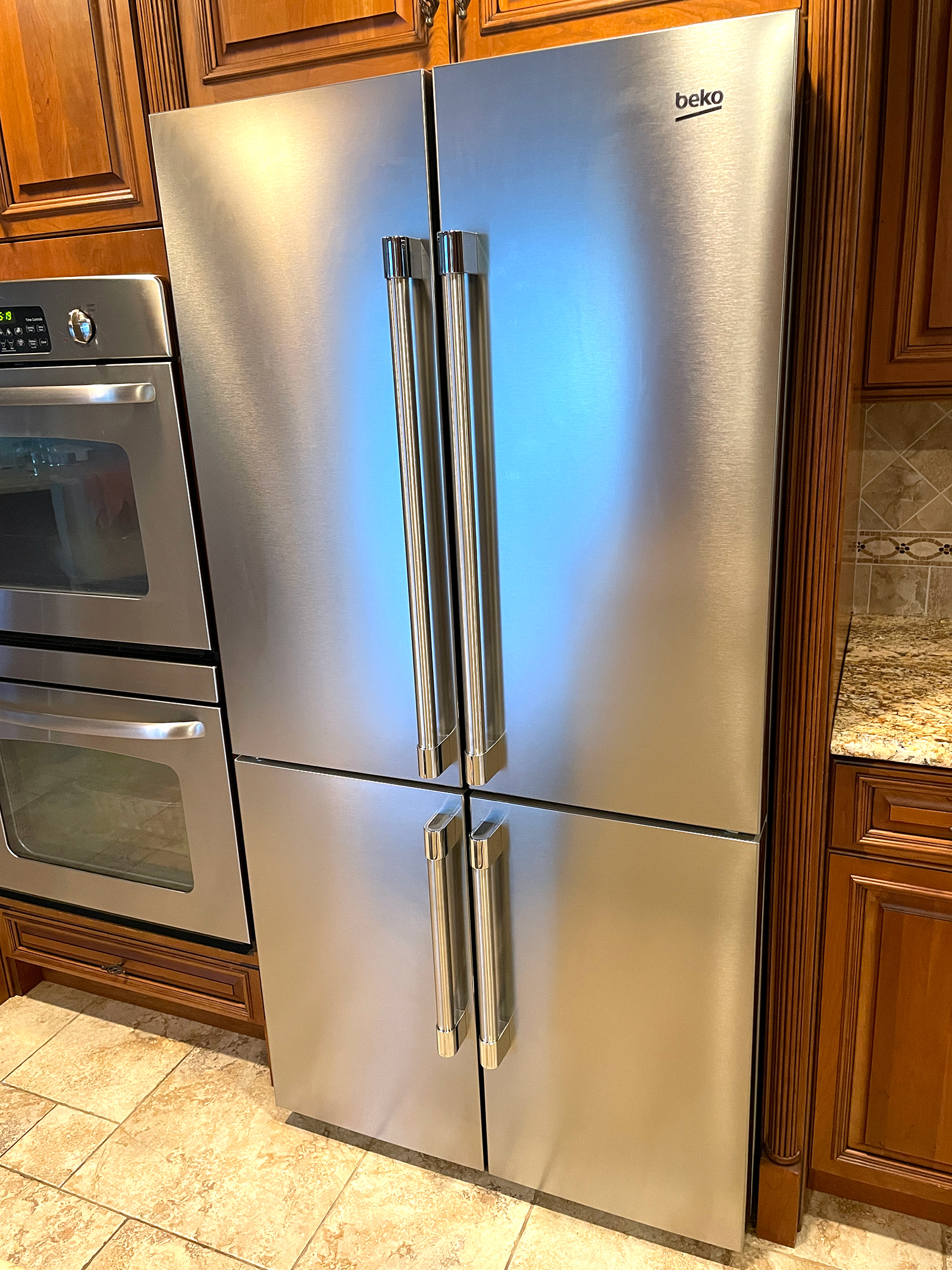 Beko Refrigerator Installed Next to a Dual-Oven