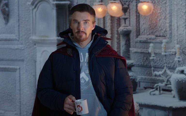 Doctor Strange holding a coffee cup