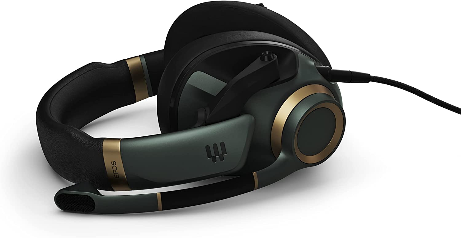 A side profile of a headset