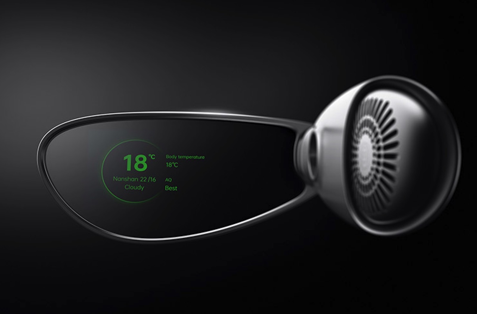 Oppo Air Glass monocle inside view