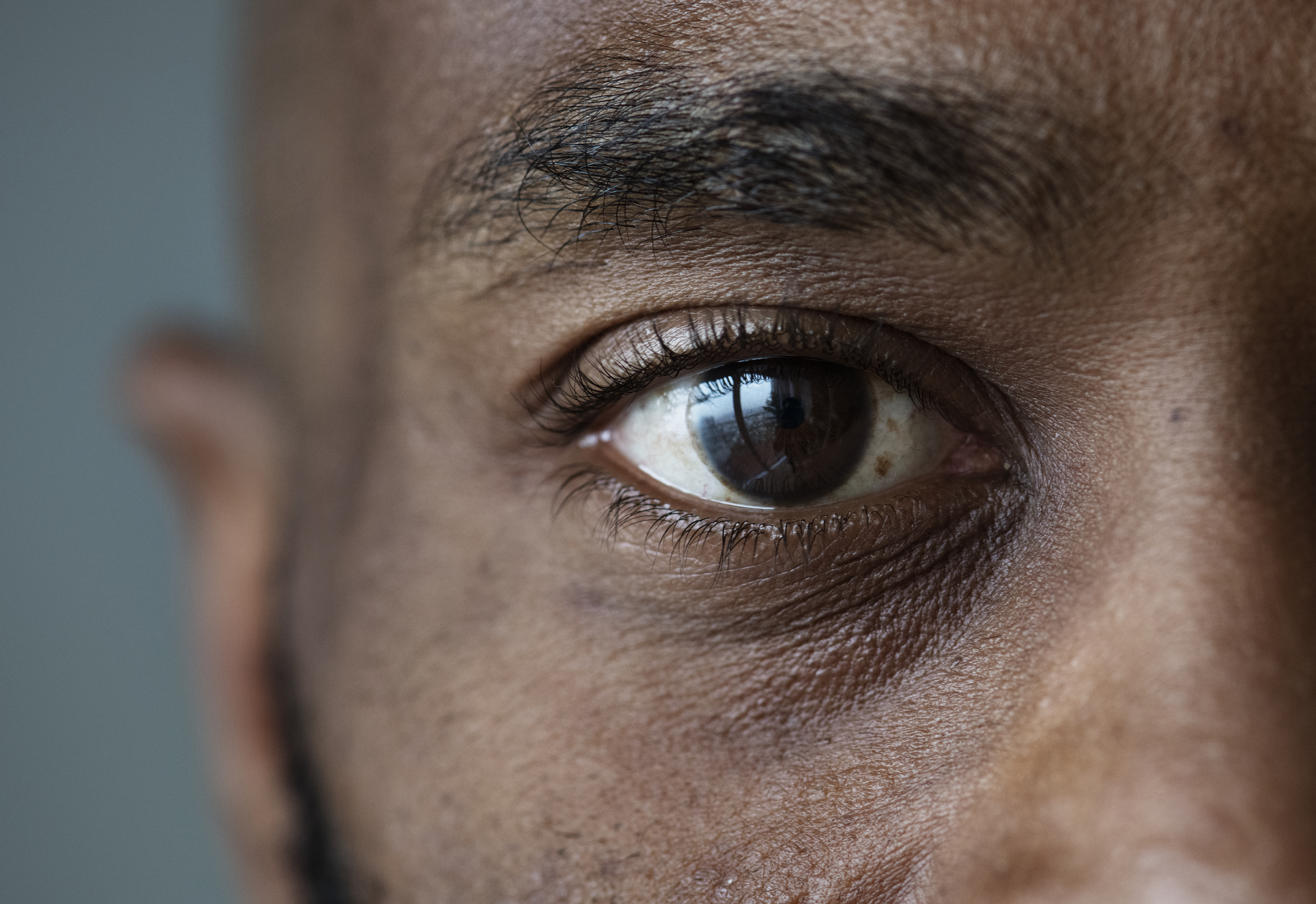 close-up eye of a black man