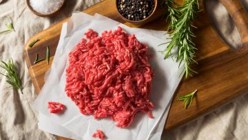 Ground Beef Recall Red ground minced beef on a table