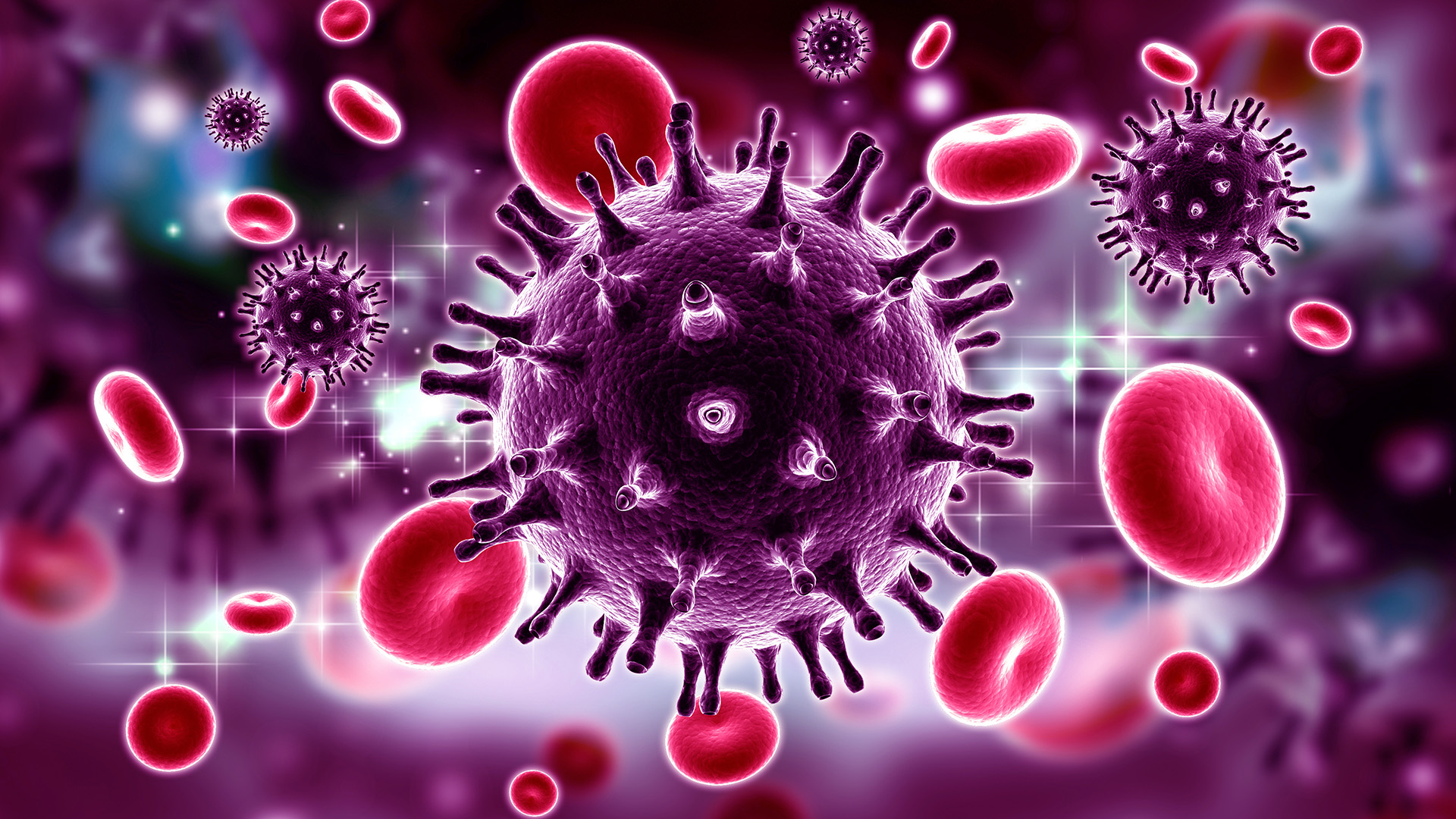 3d rendered HIV Virus