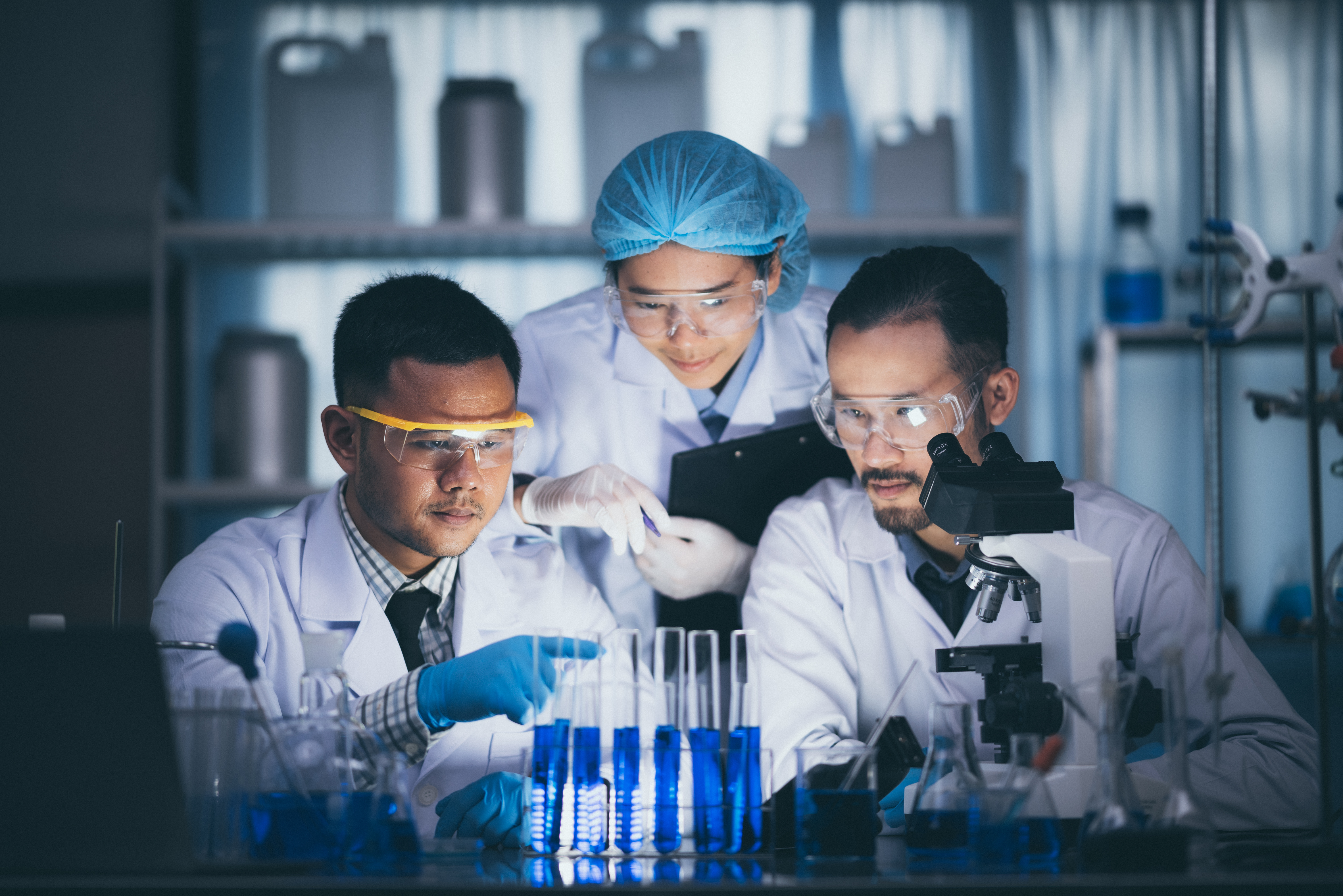 scientists working in lab