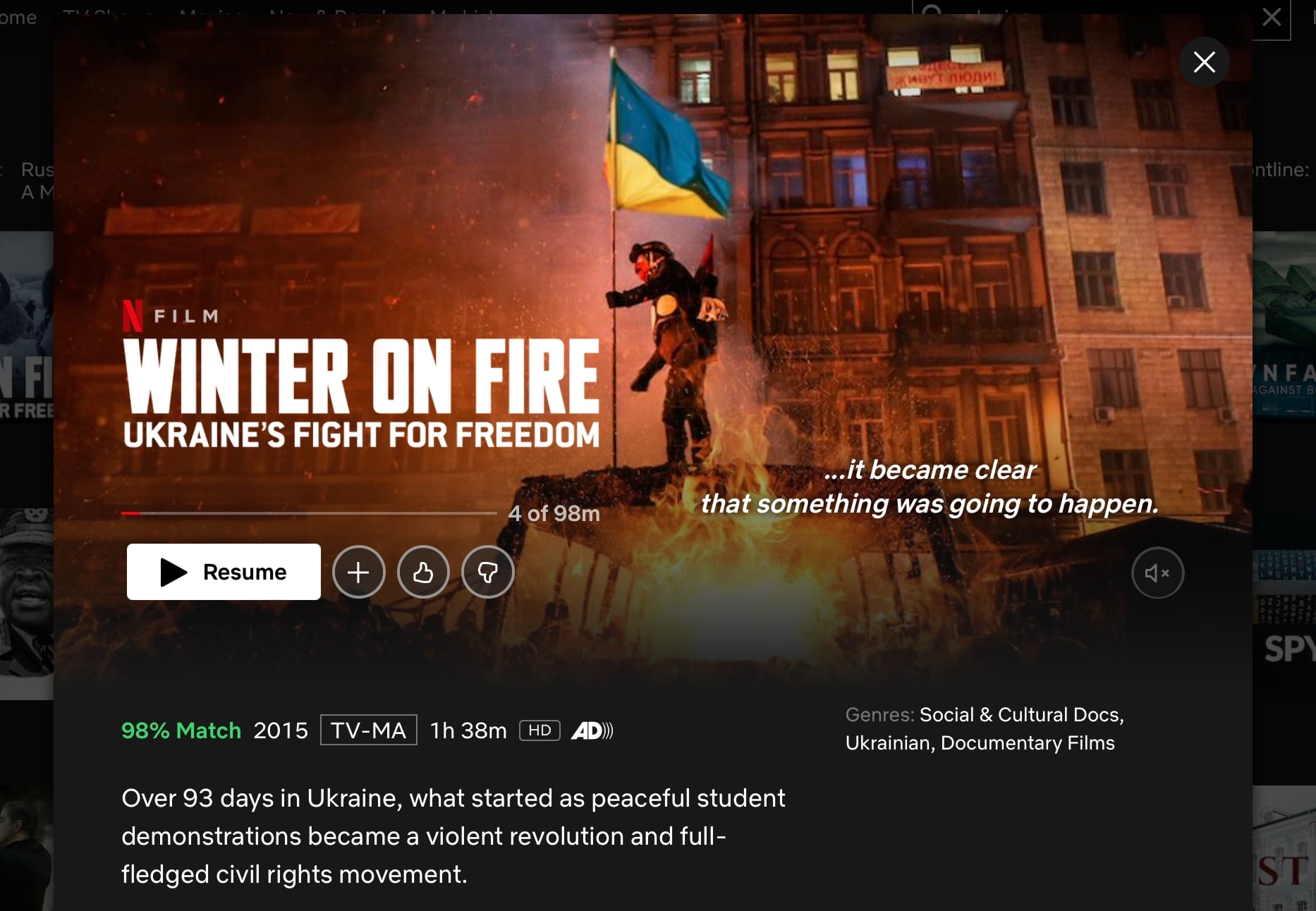 Winter On Fire Watch This Powerful Netflix Documentary About Ukraine   Screen Shot 2022 02 28 At 10.55.30 AM 