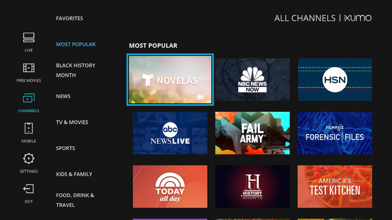 XUMO channel on Roku.