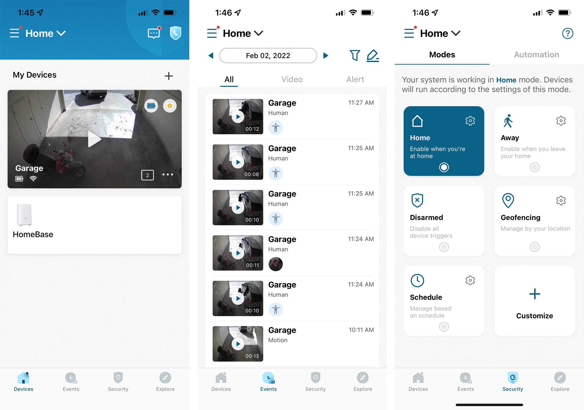 Eufy App Screenshots