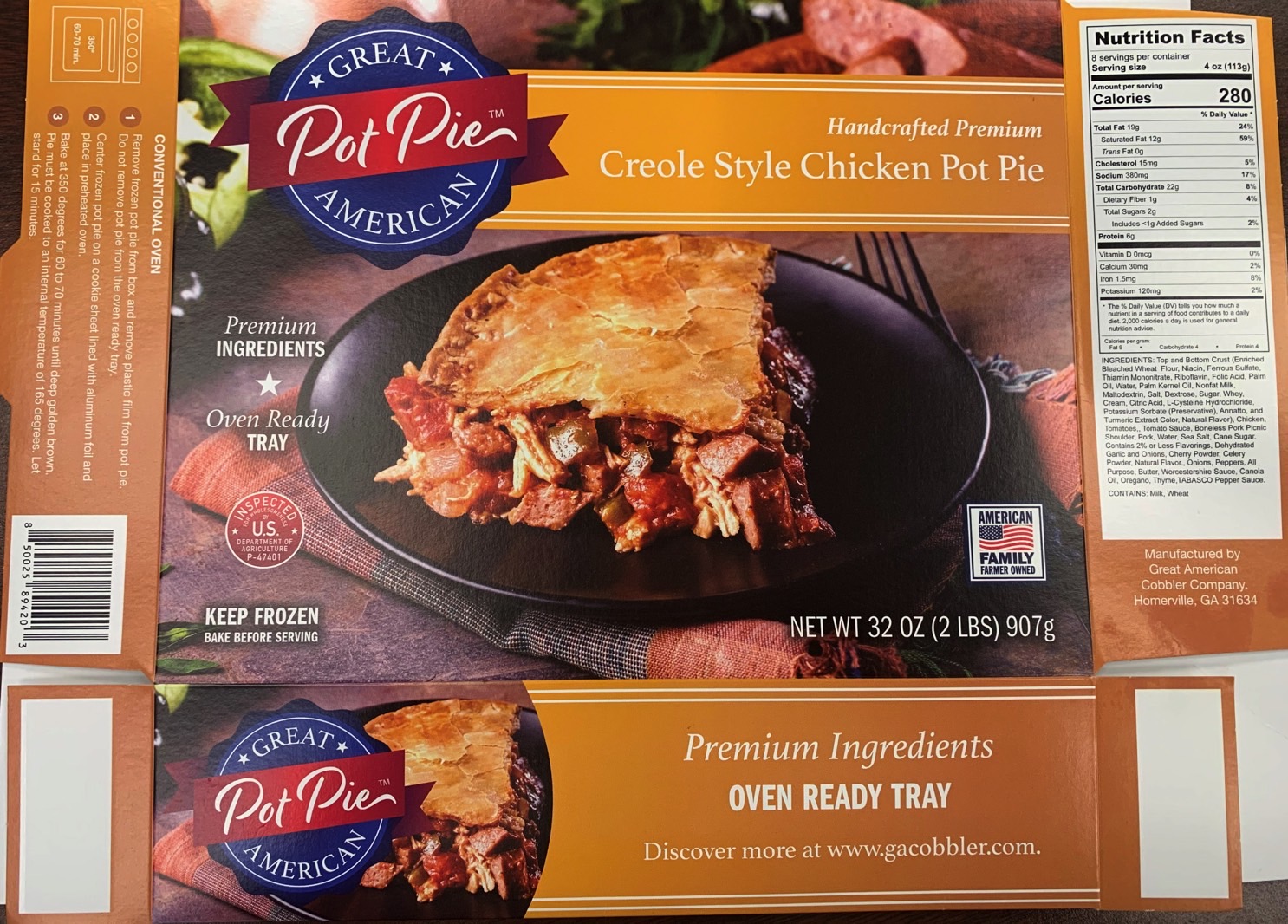 Great American Cobbler chicken pot pie recall