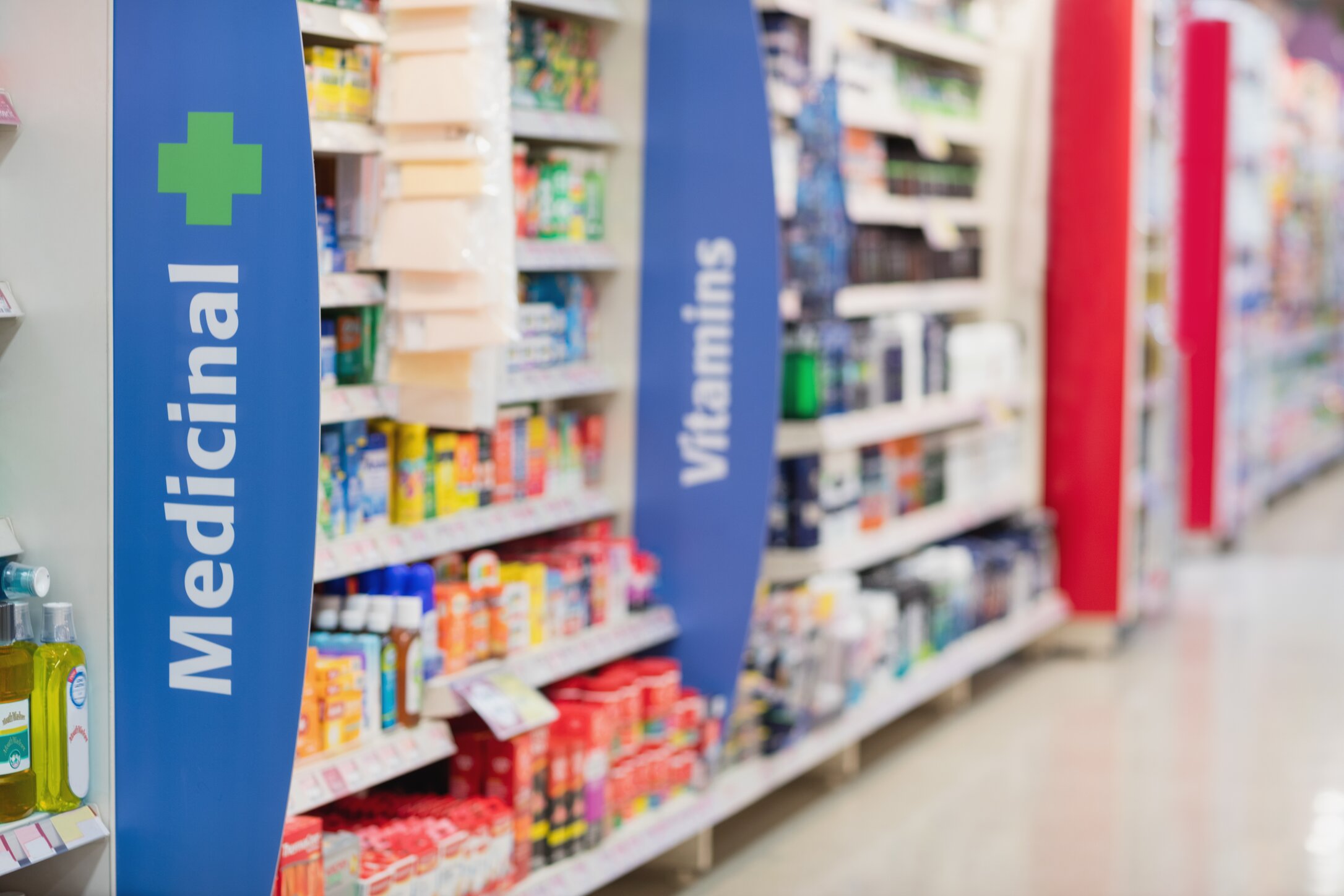 pharmacy shelves