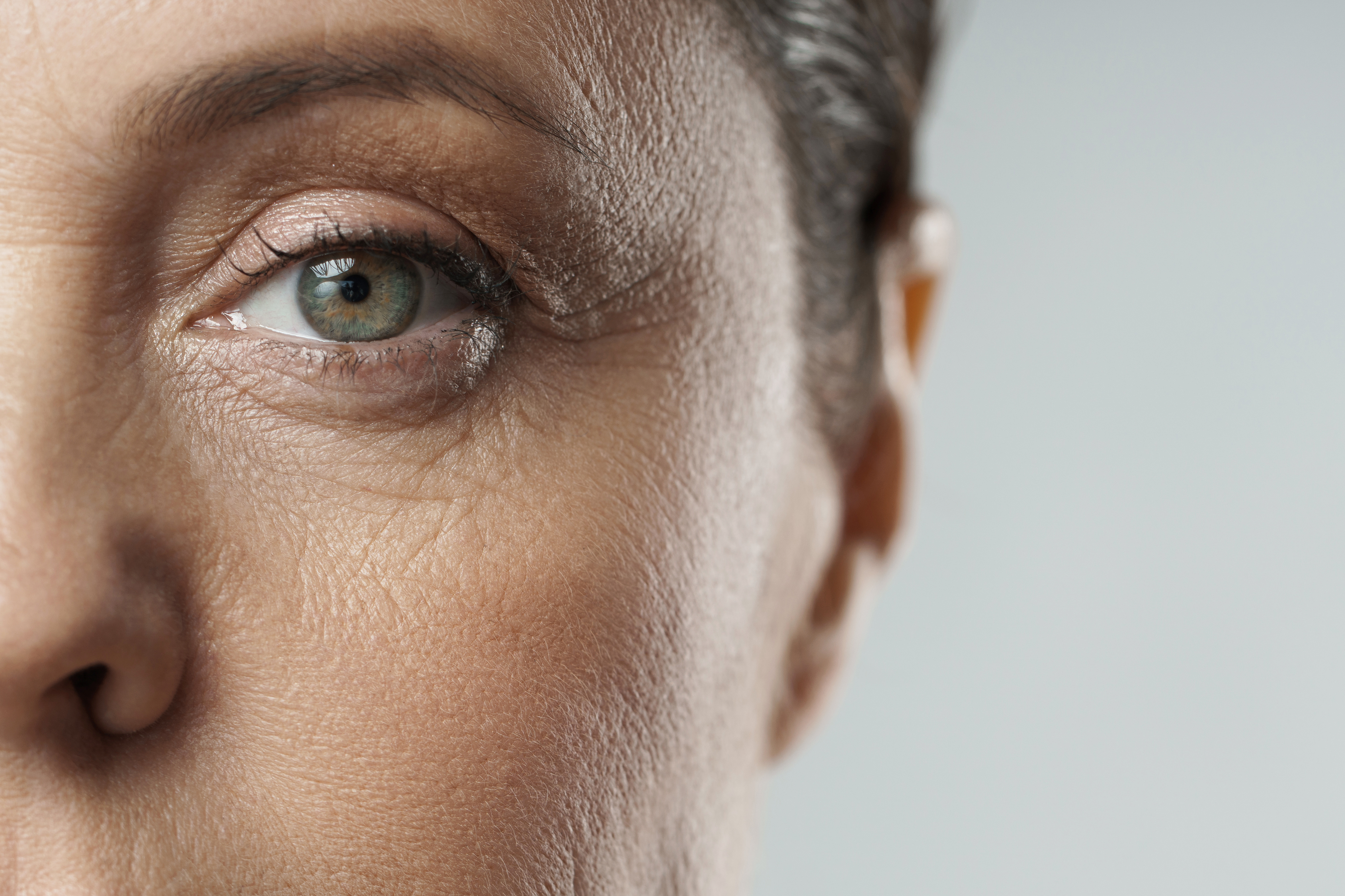 Close-up of aged female eye