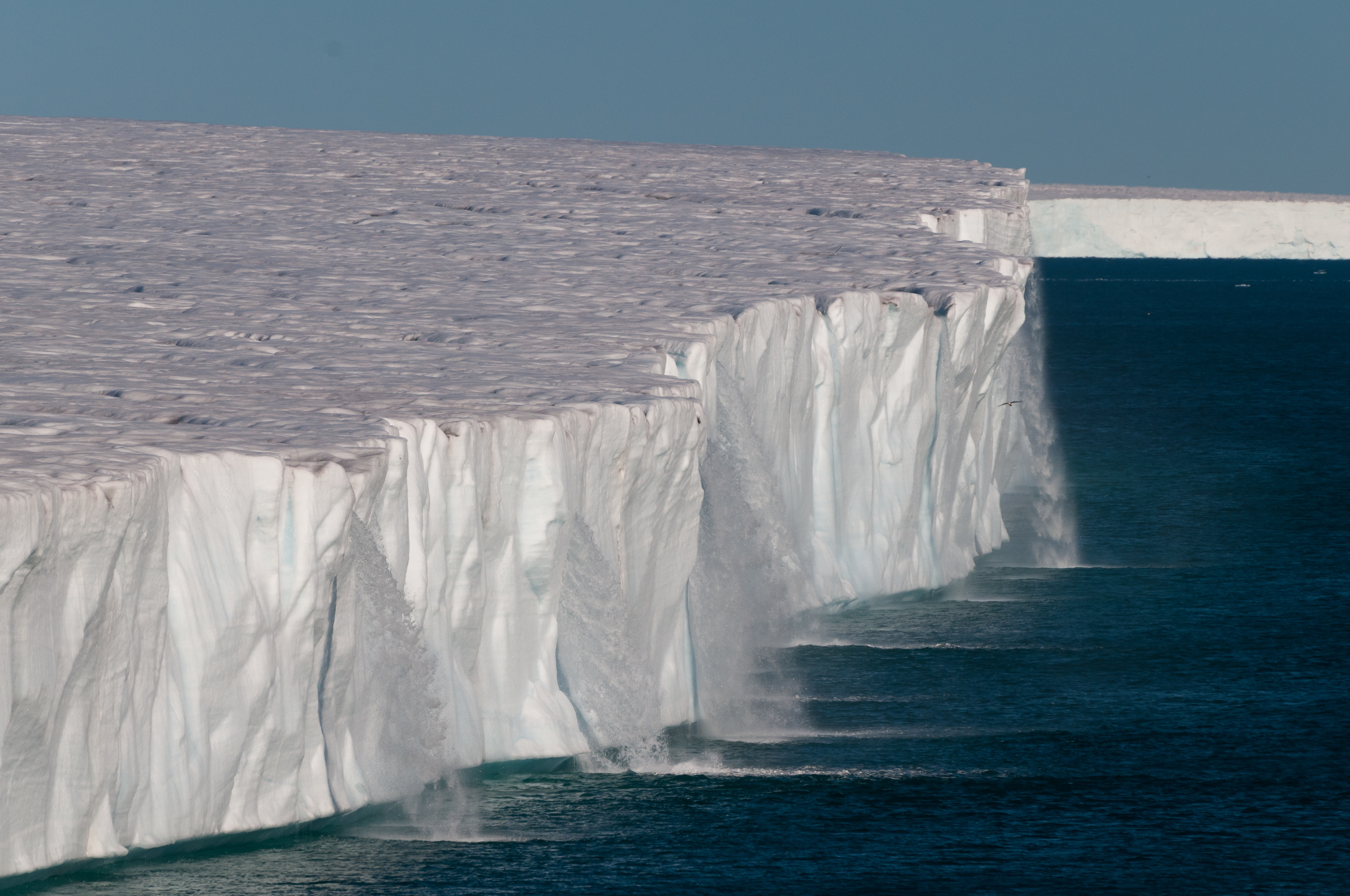 Water running off the arctic ice shelf, climate doom loop could happen if shelf collapses