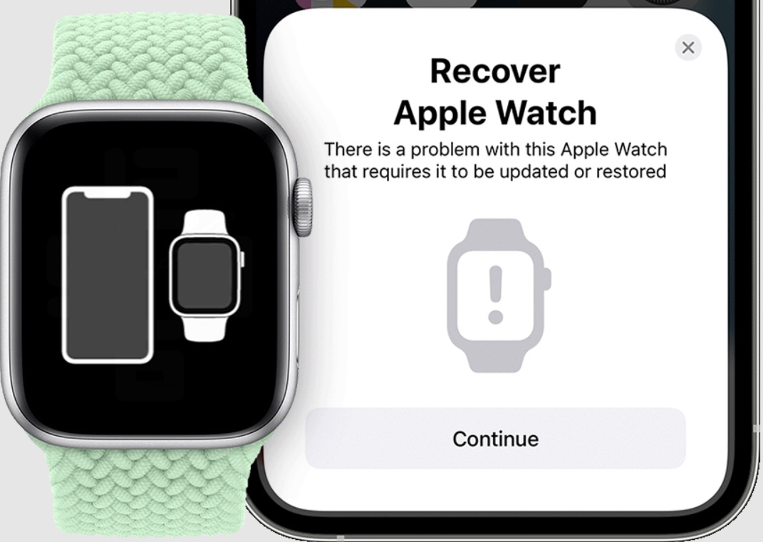 Apple Watch recovery screen.