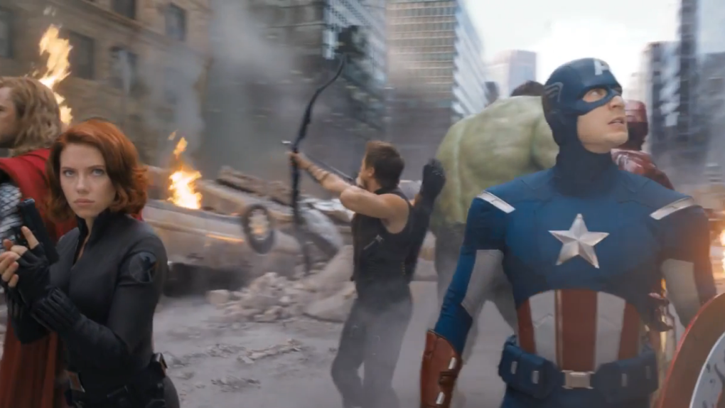 Iconic Avengers scene from The Avengers.