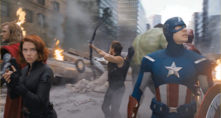 Iconic Avengers scene from The Avengers.