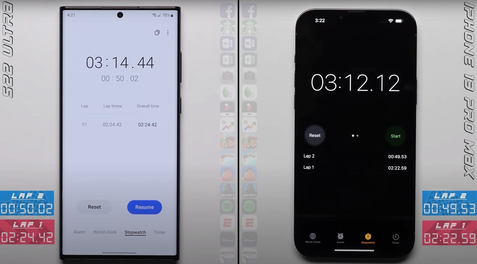 Galaxy S22 Ultra vs. iPhone 13 Pro Max speed test