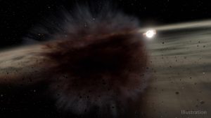 space collision illustration of space collision