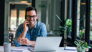 man making phone call