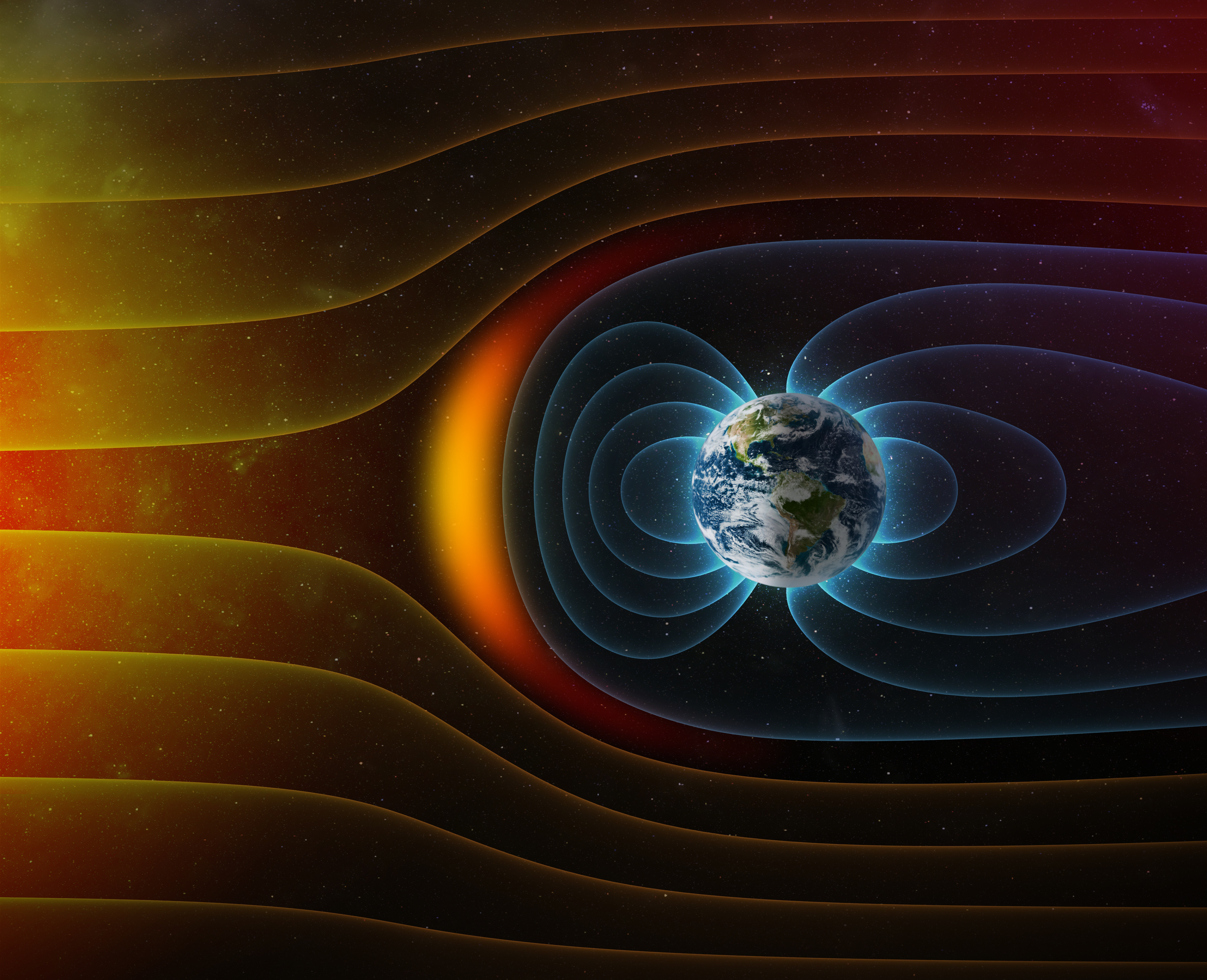 hole in Earth's magnetic field due to solar storm