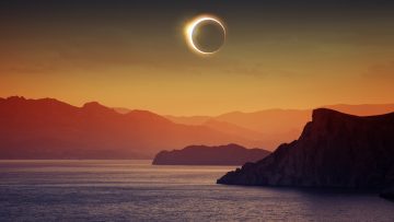 total solar eclipse in sky