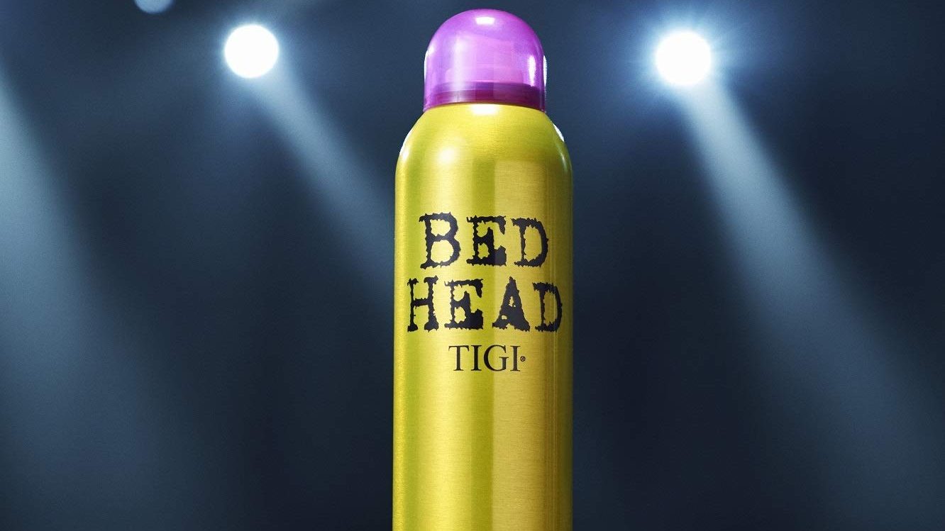 A can of dry shampoo with lights