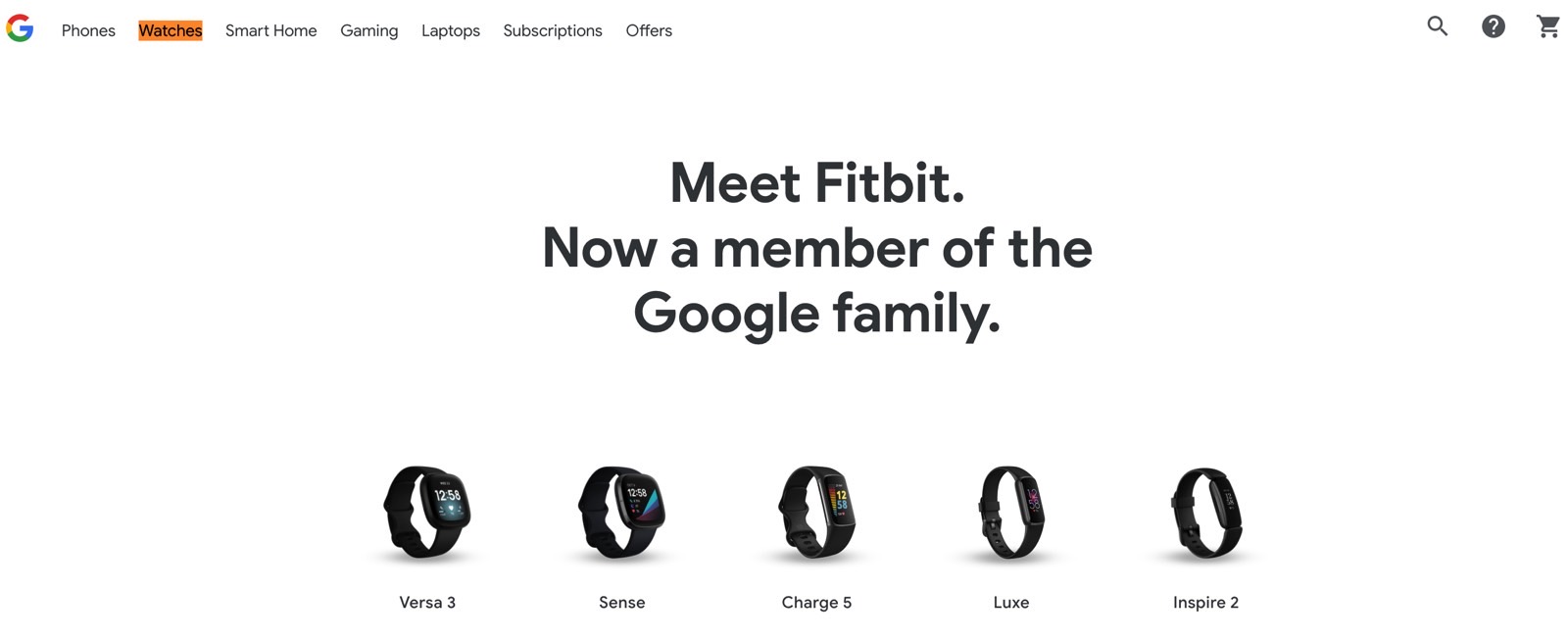 Google online store redesign with focus on Watches