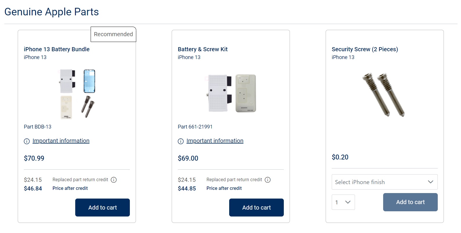 iPhone 13 parts available to buy from Apple's new Self Service Repair Store.