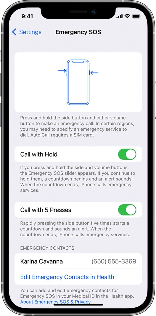 iPhone Emergency SOS settings lets you customize gestures