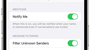 iOS settings page with spam blocking options